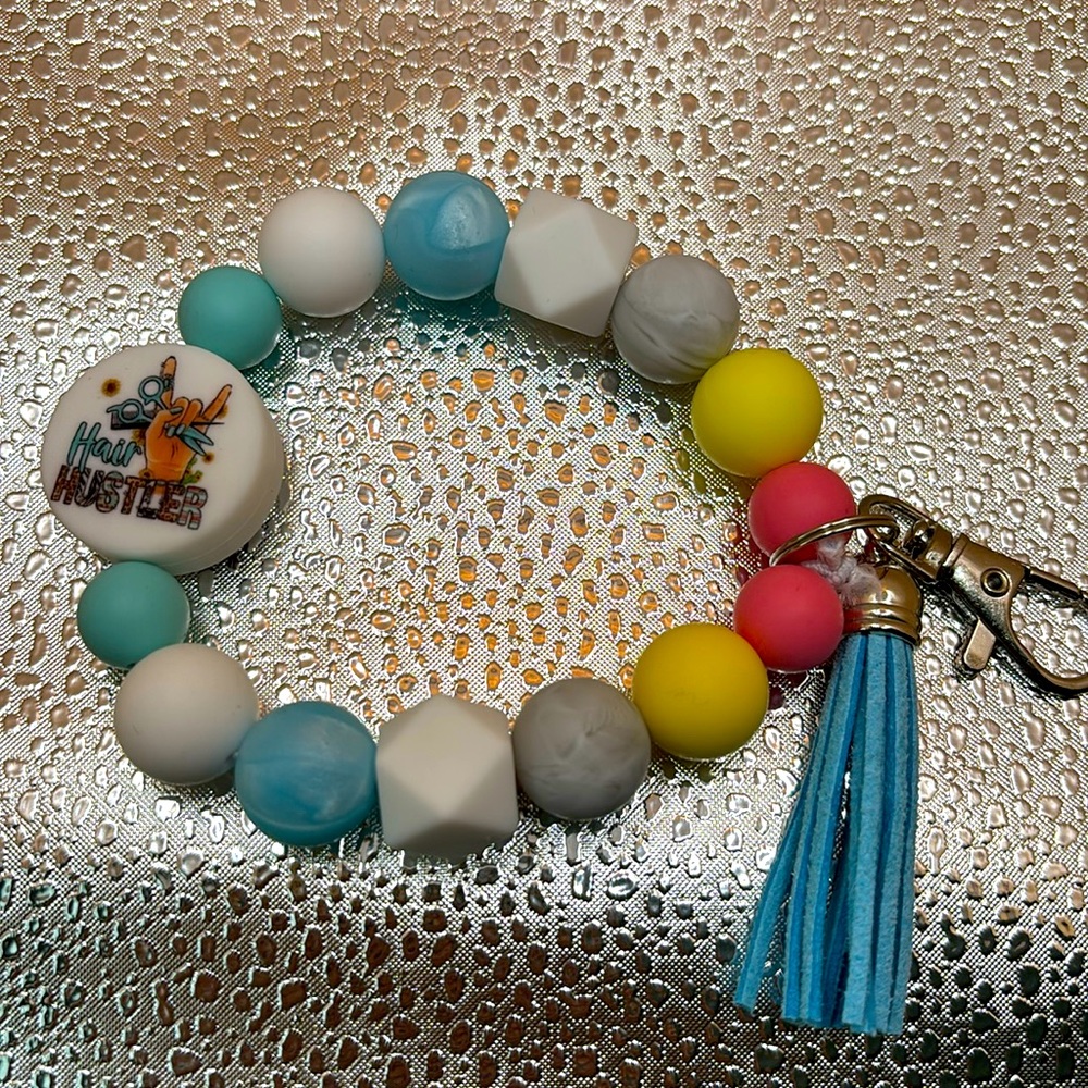 Hair hustler homemade keychain.  ✂️